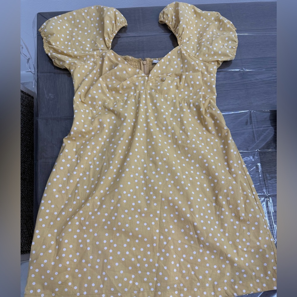 Abercrombie & Fitch Yellow Dress with White Dots